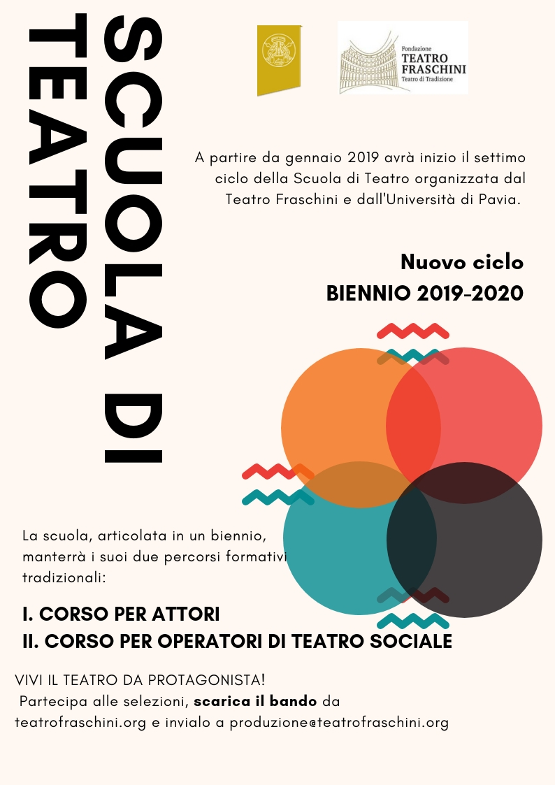Bando di ammissione alle selezioni per la Scuola di Teatro – Biennio 2019-2020