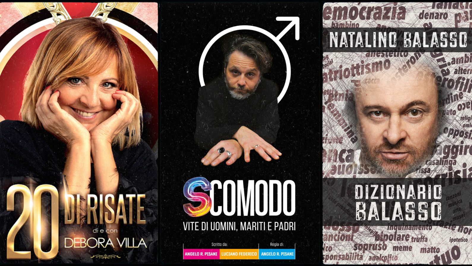 Promoter presenta la rassegna Arte dei Comici – Natalino Balasso, Debora Villa e Angelo Pisani